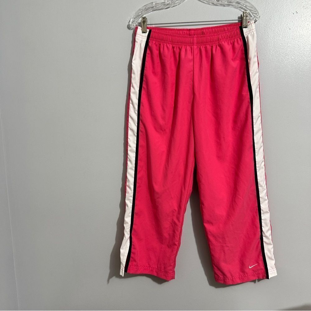 Nike pink athletic running cropped pants size L(12-14)